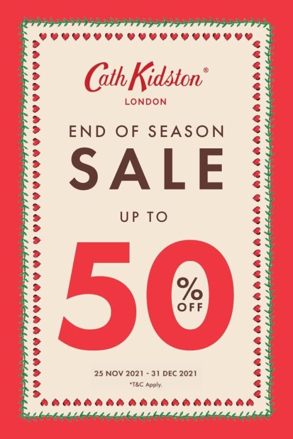 Cath Kidston END OF SEASON SALE ลดสูงสุด 50% (25 พ.ย. - 31 ธ.ค. 2564)