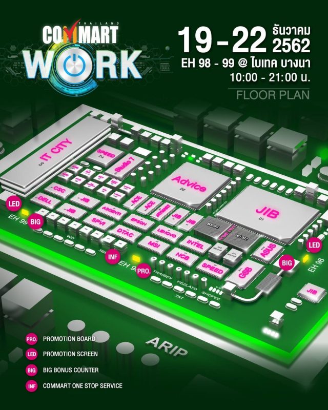 แผนผังงานและบูธภายในงาน Commart Work 2019 640x800