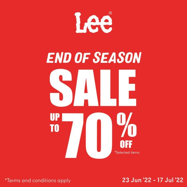 Lee End of Season Sale ลดสูงสุด 70% (23 มิ.ย. - 17 ก.ค. 2565)