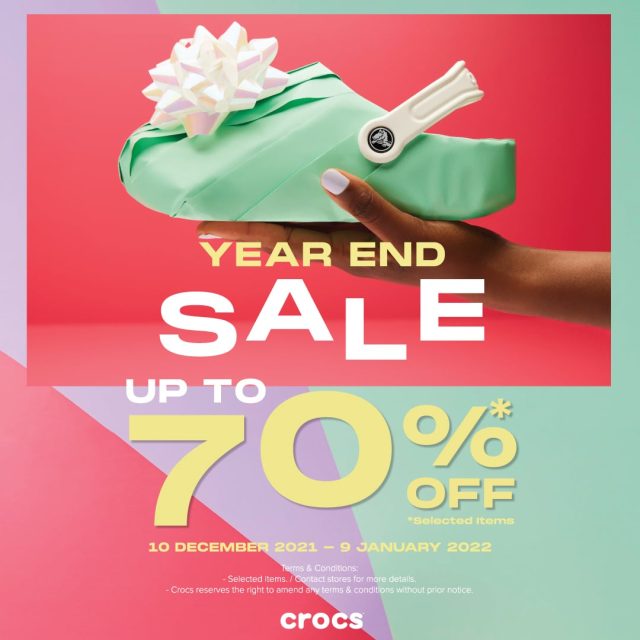 Crocs Year End SALE รองเท้าครอส ลดส่งท้ายปี สูงสุด 70% (10 ธ.ค. 64 - 9 ม.ค. 65)